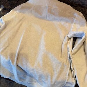 Free People Cream Distressed Hoodie